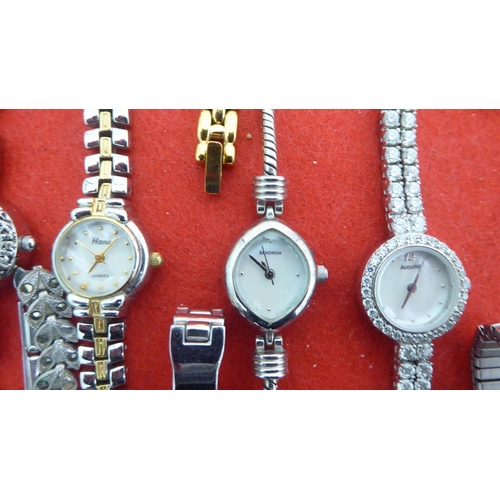 71 - Ladies variously cased and strapped wristwatches