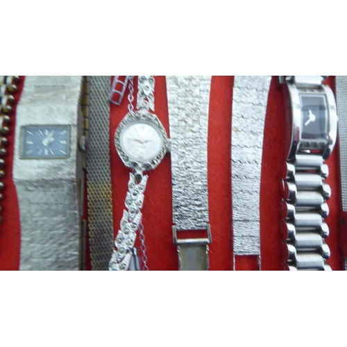 71 - Ladies variously cased and strapped wristwatches