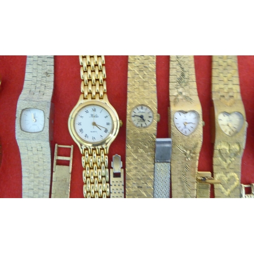 71 - Ladies variously cased and strapped wristwatches