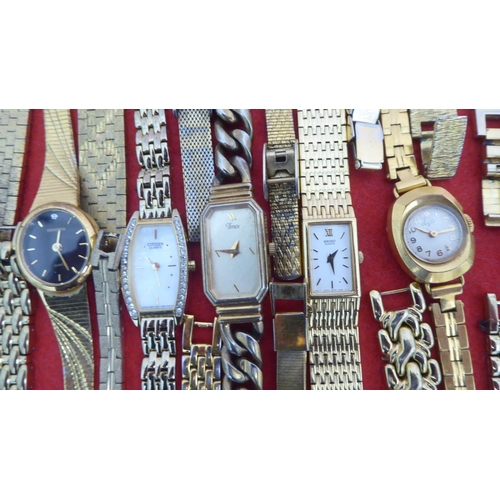 71 - Ladies variously cased and strapped wristwatches