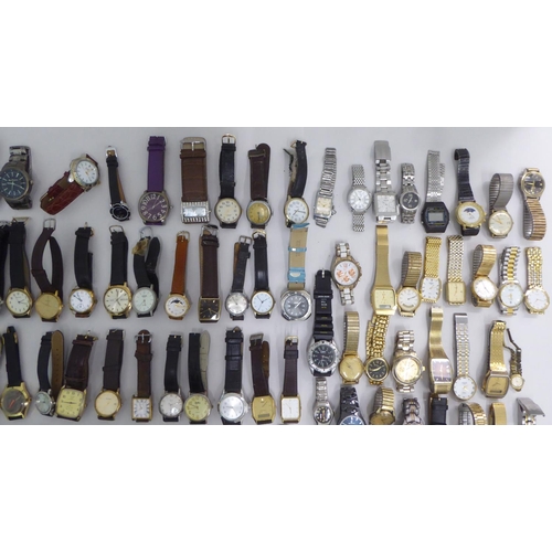 76 - Variously cased and strapped wristwatches