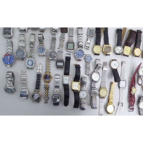 76 - Variously cased and strapped wristwatches