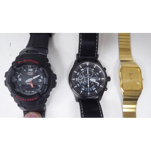 77 - Six variously strapped and cased wristwatches: to include Seiko, Casio, Rotary and Sekonda  boxed