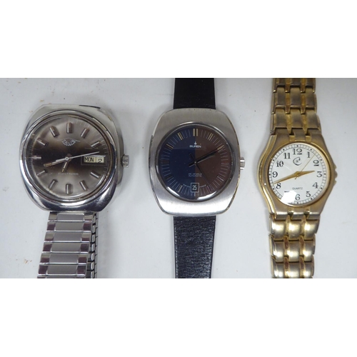 80 - Six variously strapped and cased wristwatches: to include Buren, Accurist, Seiko and Talis  fiv... 