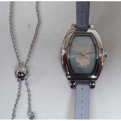 81 - A lady's Avissa wristwatch with interchangeable fittings; a Playboy wristwatch; and a Swarovski crys... 