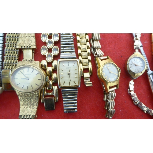 83 - Ladies variously cased and strapped wristwatches