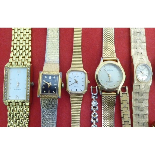 83 - Ladies variously cased and strapped wristwatches