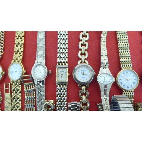 83 - Ladies variously cased and strapped wristwatches