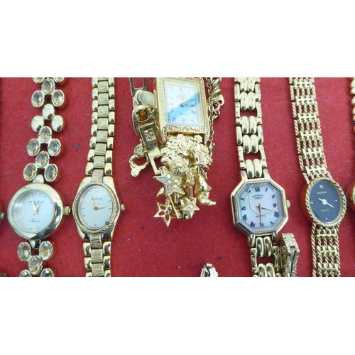 83 - Ladies variously cased and strapped wristwatches