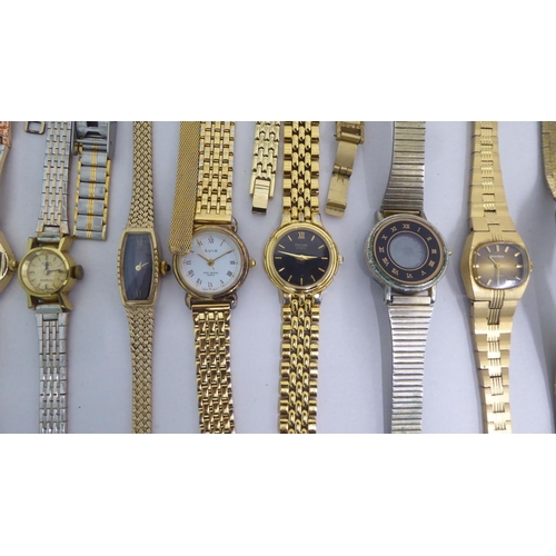 85 - Ladies variously cased and strapped wristwatches