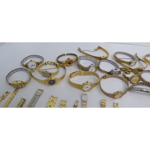 85 - Ladies variously cased and strapped wristwatches