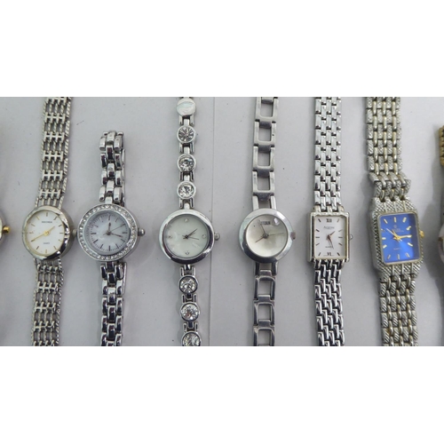 85 - Ladies variously cased and strapped wristwatches