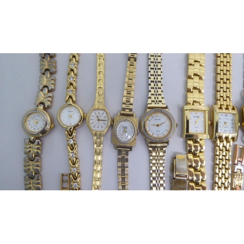 85 - Ladies variously cased and strapped wristwatches