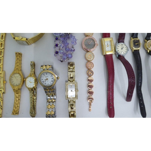 85 - Ladies variously cased and strapped wristwatches