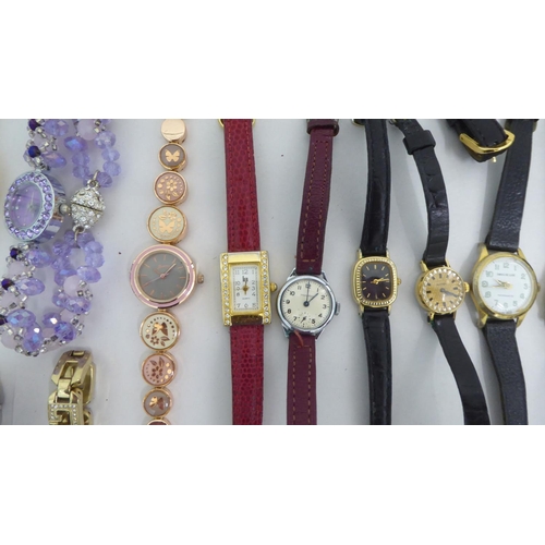 85 - Ladies variously cased and strapped wristwatches