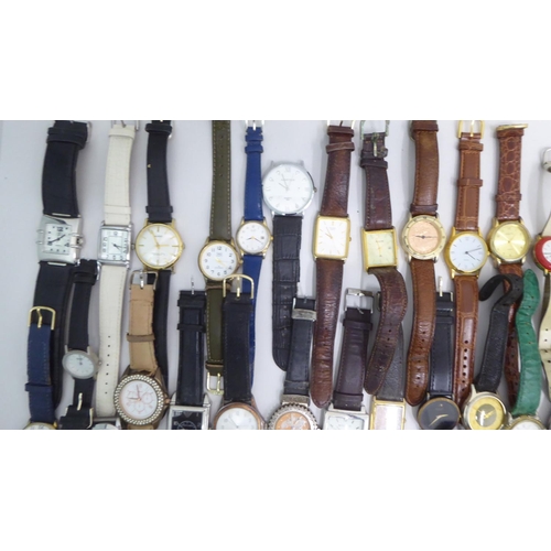 90 - Variously cased and strapped wristwatches