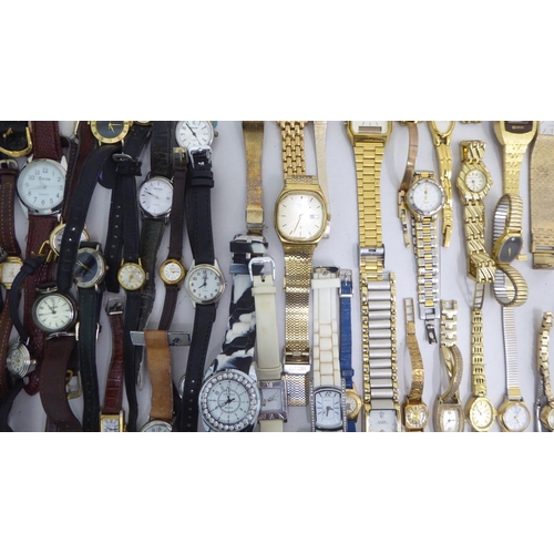 90 - Variously cased and strapped wristwatches