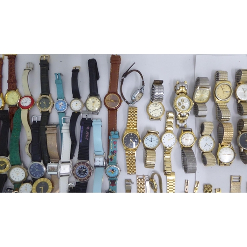 90 - Variously cased and strapped wristwatches