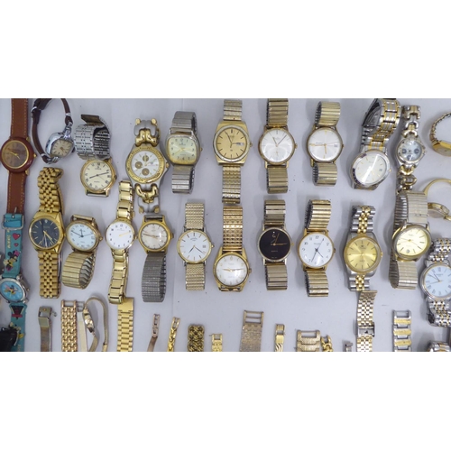 90 - Variously cased and strapped wristwatches