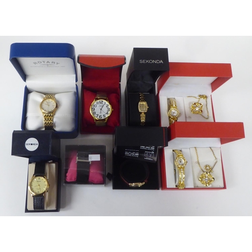 93 - Eight various modern wristwatches: to include a lady's Sekonda; and a Rotary