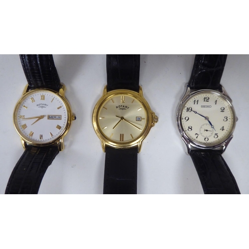 95 - Six ladies variously designed modern cased and strapped wristwatches: to include Seiko, Lorus, Rotar... 