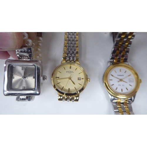 98 - Seven ladies variously designed modern wristwatches: to include Tissot, Rotary, Sekonda and Timex