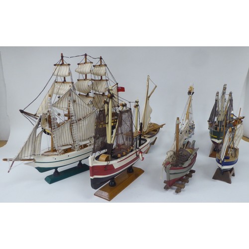 296 - Scratch built model boats, fishing and other  largest 11