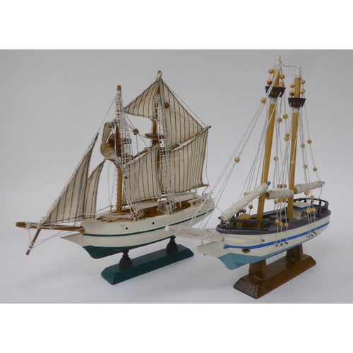 296 - Scratch built model boats, fishing and other  largest 11