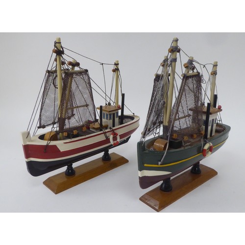 296 - Scratch built model boats, fishing and other  largest 11