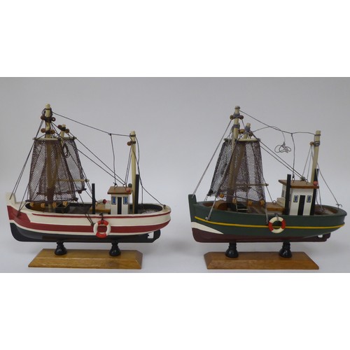 296 - Scratch built model boats, fishing and other  largest 11