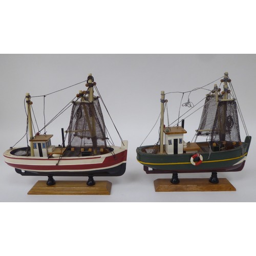 296 - Scratch built model boats, fishing and other  largest 11