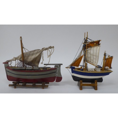 296 - Scratch built model boats, fishing and other  largest 11