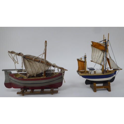 296 - Scratch built model boats, fishing and other  largest 11