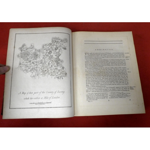 123 - Books: The Environs of London covering the county of middlesex by Rev. Daniel Lysons, 1800, second e... 