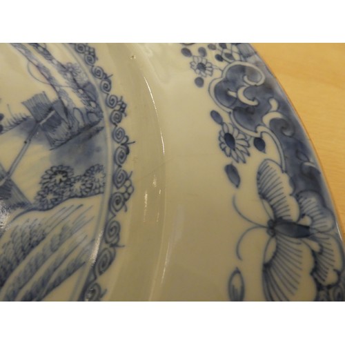 153 - An 18thC Chinese porcelain plate, decorated in blue and white  13