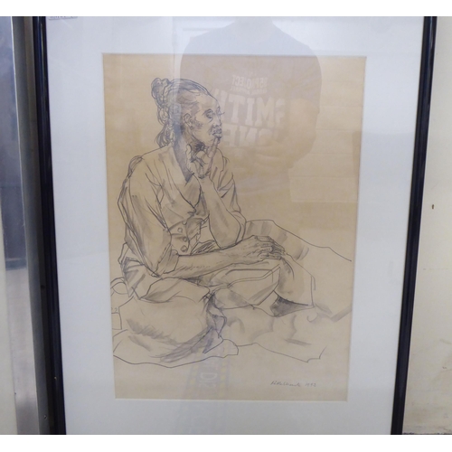 110 - Kathe Strenitz - 'Old Woman'  pencil drawing  bears a signature & inscription verso&nb... 