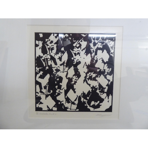 113 - Modern art, variously framed: to include after David Smith - a couple in a landscape  monochrome pri... 