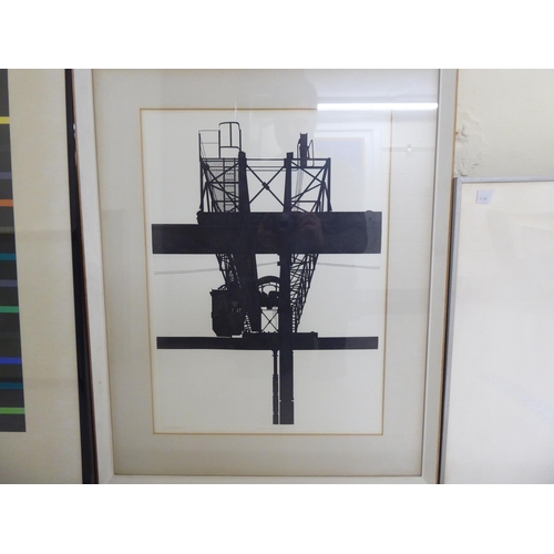 119 - Framed modern art: to include three abstract studies  prints & watercolours  approx. 2... 