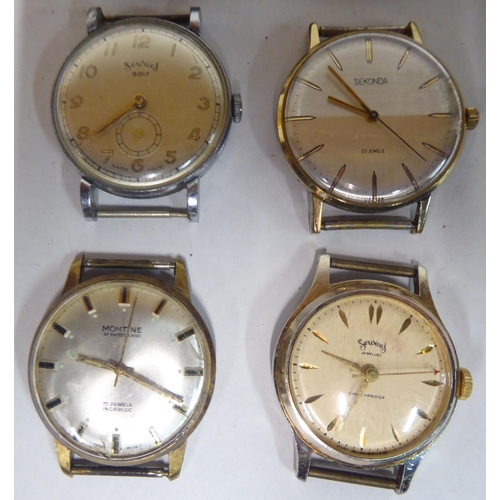 140 - Variously cased manual wristwatches: to include a Lucerne, faced by an Arabic dial