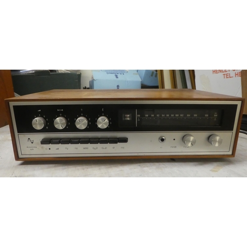 143 - A teak and tinted plastic cased Goldring Lenco GL75 stereo transcription turntable; an Armstrong 525... 