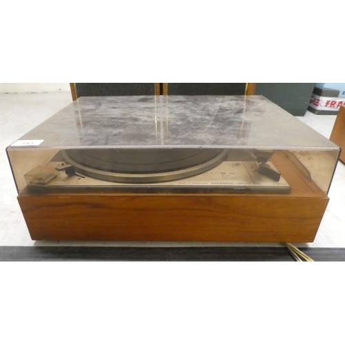 143 - A teak and tinted plastic cased Goldring Lenco GL75 stereo transcription turntable; an Armstrong 525... 