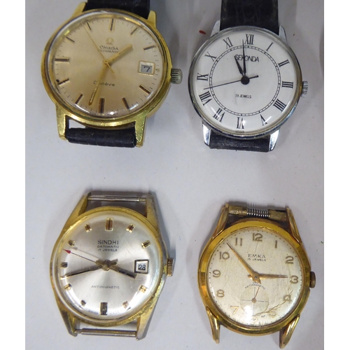 145 - Variously cased manual wristwatches: to include a Sekonda, faced by a baton dial