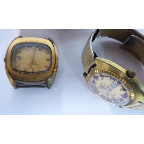 150 - Variously cased 1970/80s wristwatches: to include a Bulova, faced by a baton dial