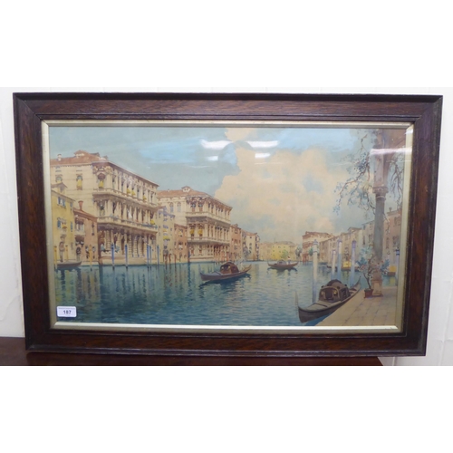 187 - E.Bonivento - a Venetian scene  watercolour  bears a signature  15