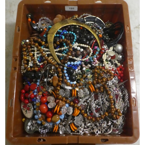 195 - Costume jewellery, mainly bead necklaces