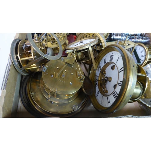 20 - Clockmakers spares/repairs and loose components: to include unmounted movements and tools