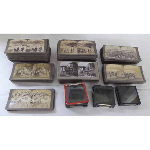 208 - Mainly late 19thC stereoscopic viewing cards; and glass negatives