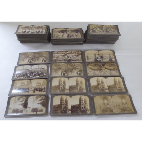 208 - Mainly late 19thC stereoscopic viewing cards; and glass negatives