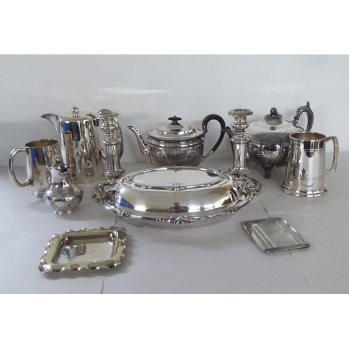 216 - Silver plated tableware: to include an oval lidded tureen