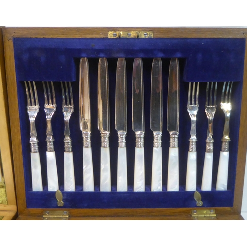 22 - Silver plated and stainless steel cutlery and flatware  various patterns: to include boxed sets... 